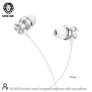 Green Lion Metal Earphones 3.5MM / Hi-Fi Audio / 1.2 Meter Cable / Easy to Wear