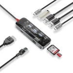 Promate 9-in-1 Transparent Ultra-Fast Multiport USB-C Hub with 100W Power Delivery