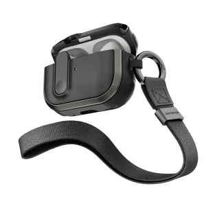 Mageasy Odyssey with Wrist Strap – AirPods Pro 1/2 Protective Case (Metal Black)