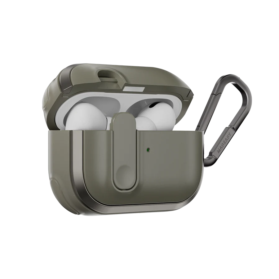 Mageasy Odyssey – AirPods Pro 1:2 Protective Case (Metal Green) 03