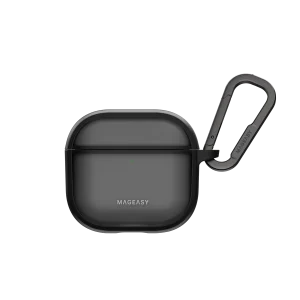 Mageasy Roam – AirPods 4 Protective Case (Translucent Black)
