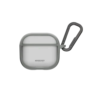 Mageasy Roam – AirPods 4 Protective Case (Translucent Gray)