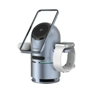 Powerology 15W 3-in-1 MagSafe Charge Station Qi2 with Speaker