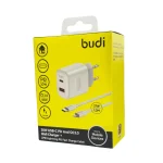 Budi Wall Charger 30W Dual Port + Cable (27W C-to-L)