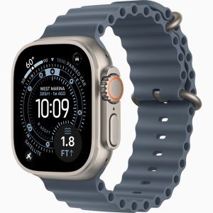 Apple Watch Ultra 3 (2025) – Natural Titanium – Ocean Band Anchor Blue (Model MEWH4)