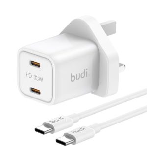 Budi Wall Charger 30W Dual Port + Cable (65W C-to-C)