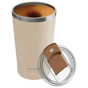 Porodo Self‑Stirring Mug – Beige (Model PD‑SSMHQ168)