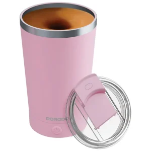 Porodo Self‑Stirring Mug – Pink (Model PD‑SSMHQ168)