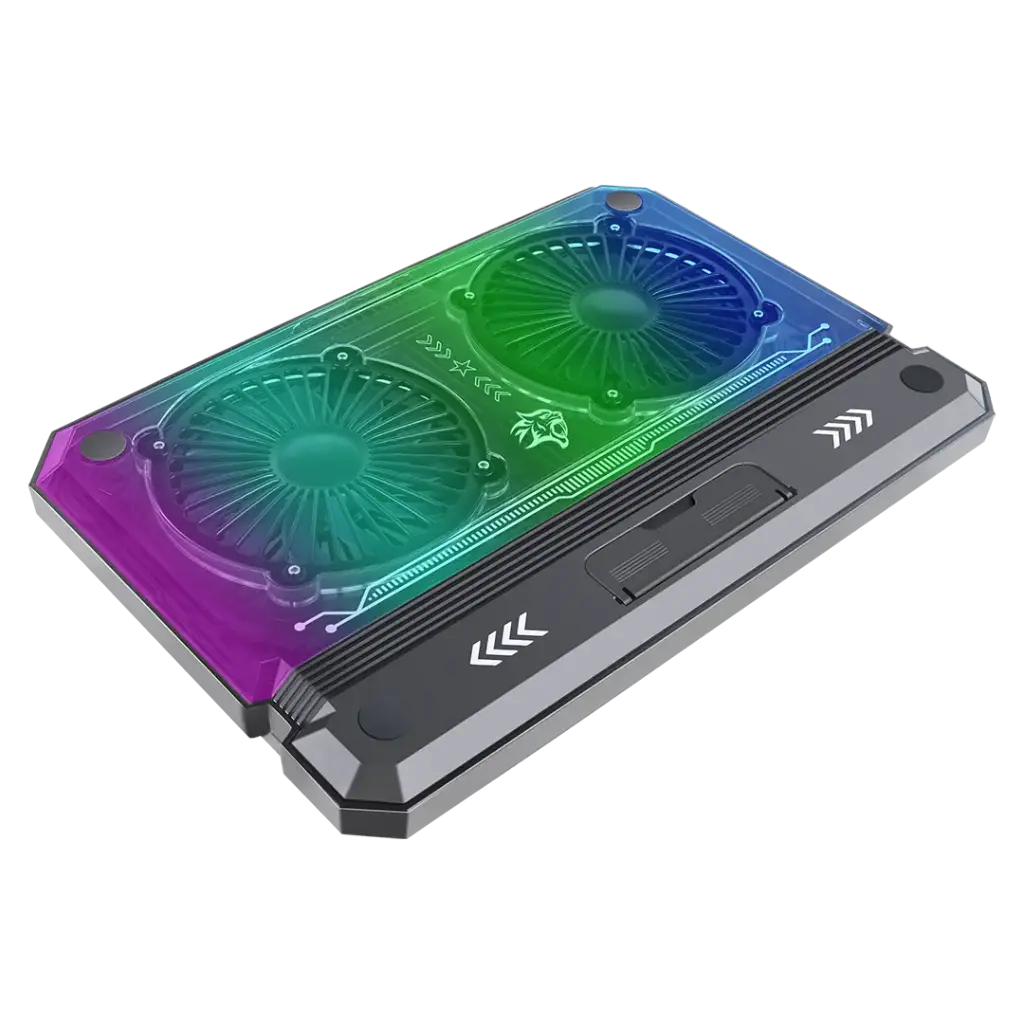 Porodo Gaming Crystal Shell Laptop Cooling Pad - Black (1)