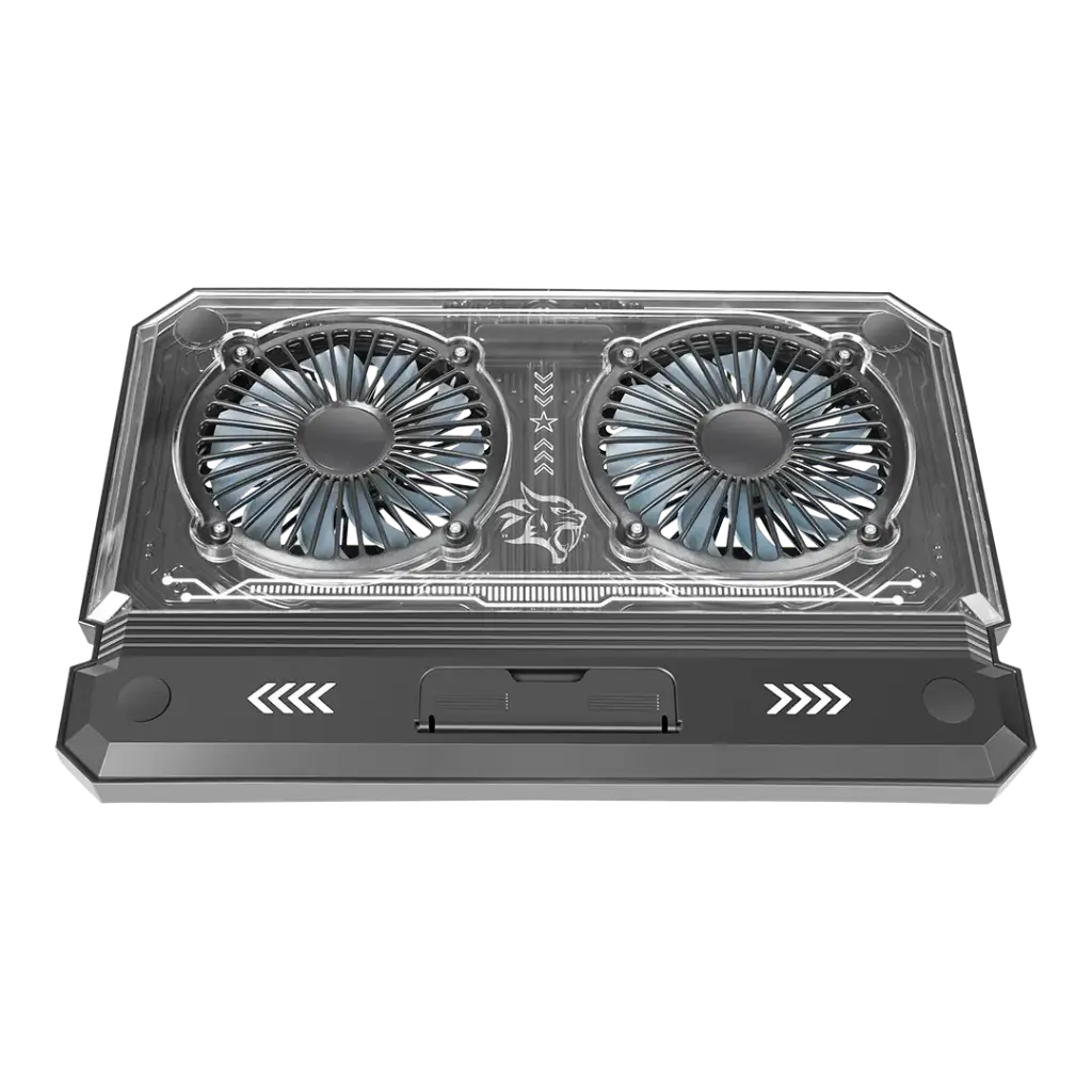 Porodo Gaming Crystal Shell Laptop Cooling Pad - Black