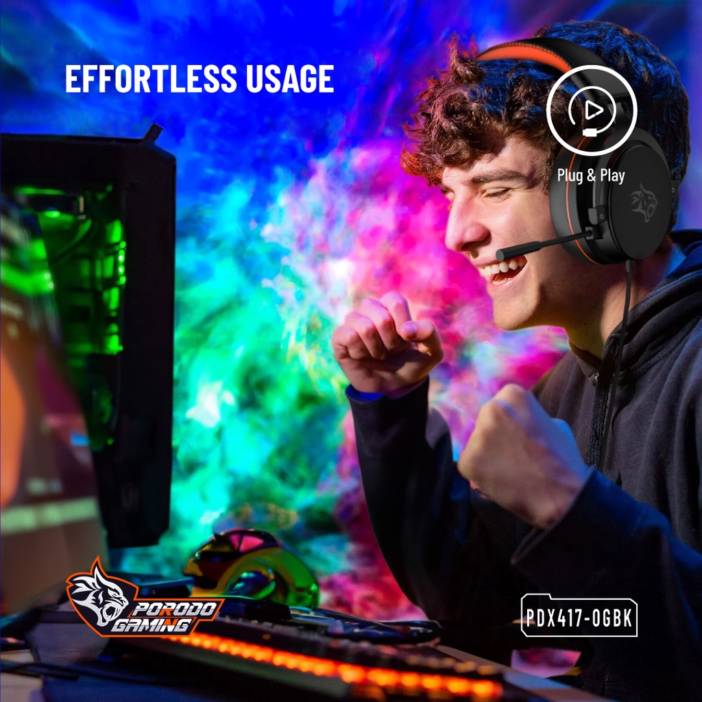 Porodo Gaming PC RGB ENC Gaming Headphones - Black (5)