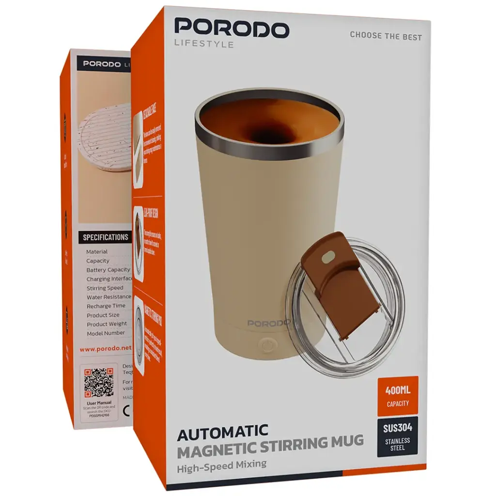 Porodo Lifestyle Automatic Magnetic Stirring Mug with High-Speed Mixing10