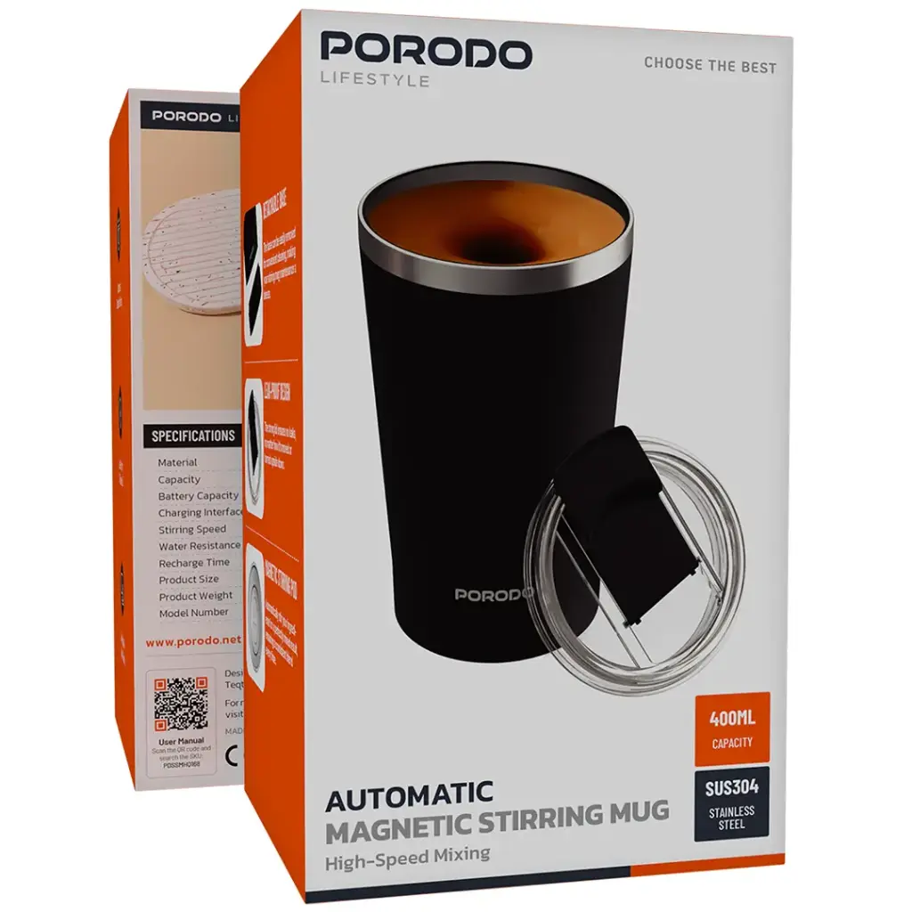 Porodo Lifestyle Automatic Magnetic Stirring Mug with High-Speed Mixing11