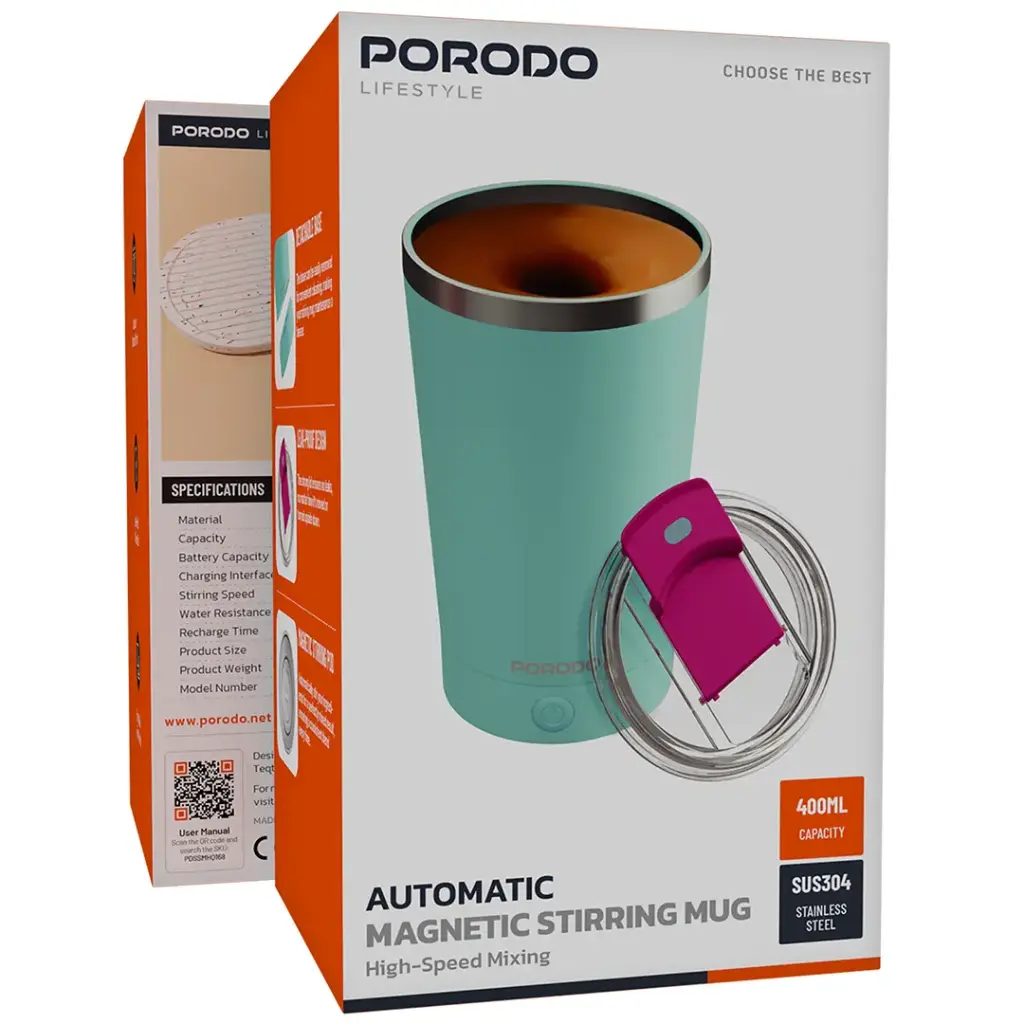 Porodo Lifestyle Automatic Magnetic Stirring Mug with High-Speed Mixing12