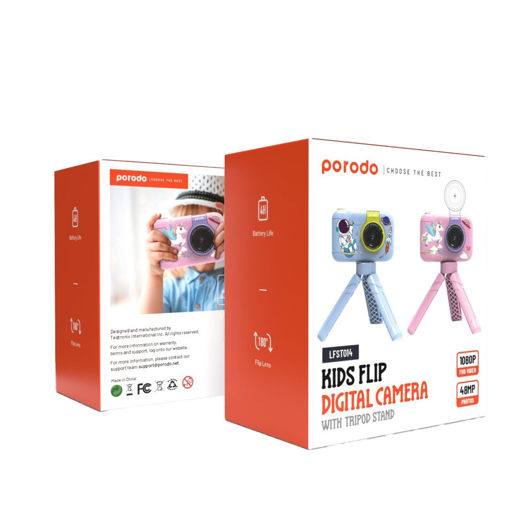 Porodo Lifestyle Kids Flip Digital Camera With Tripod Stand (3)