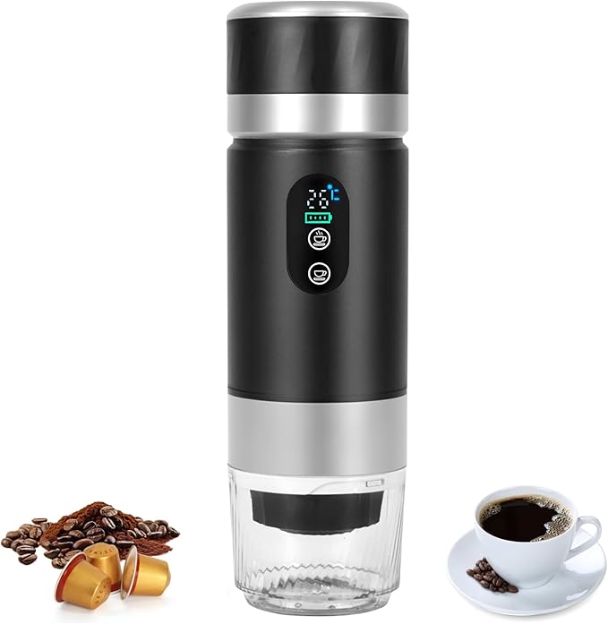 Portable 3 in 1 80ml Rechargeable Espresso Coffee Maker - Black 01