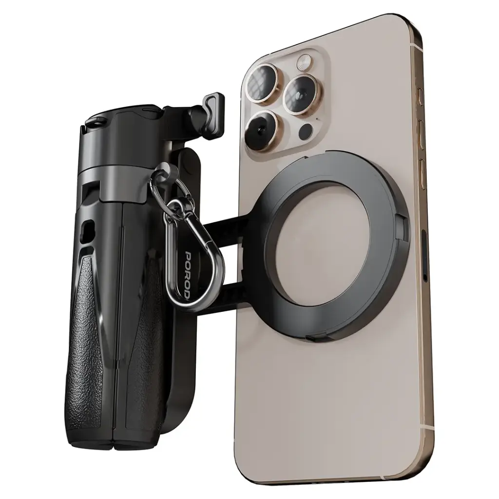 Porodo Quad-Base Selfie Stick with 360° Full Angle Rotation - Black2