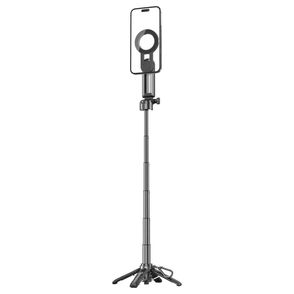 Porodo Quad-Base Selfie Stick with 360° Full Angle Rotation - Black4