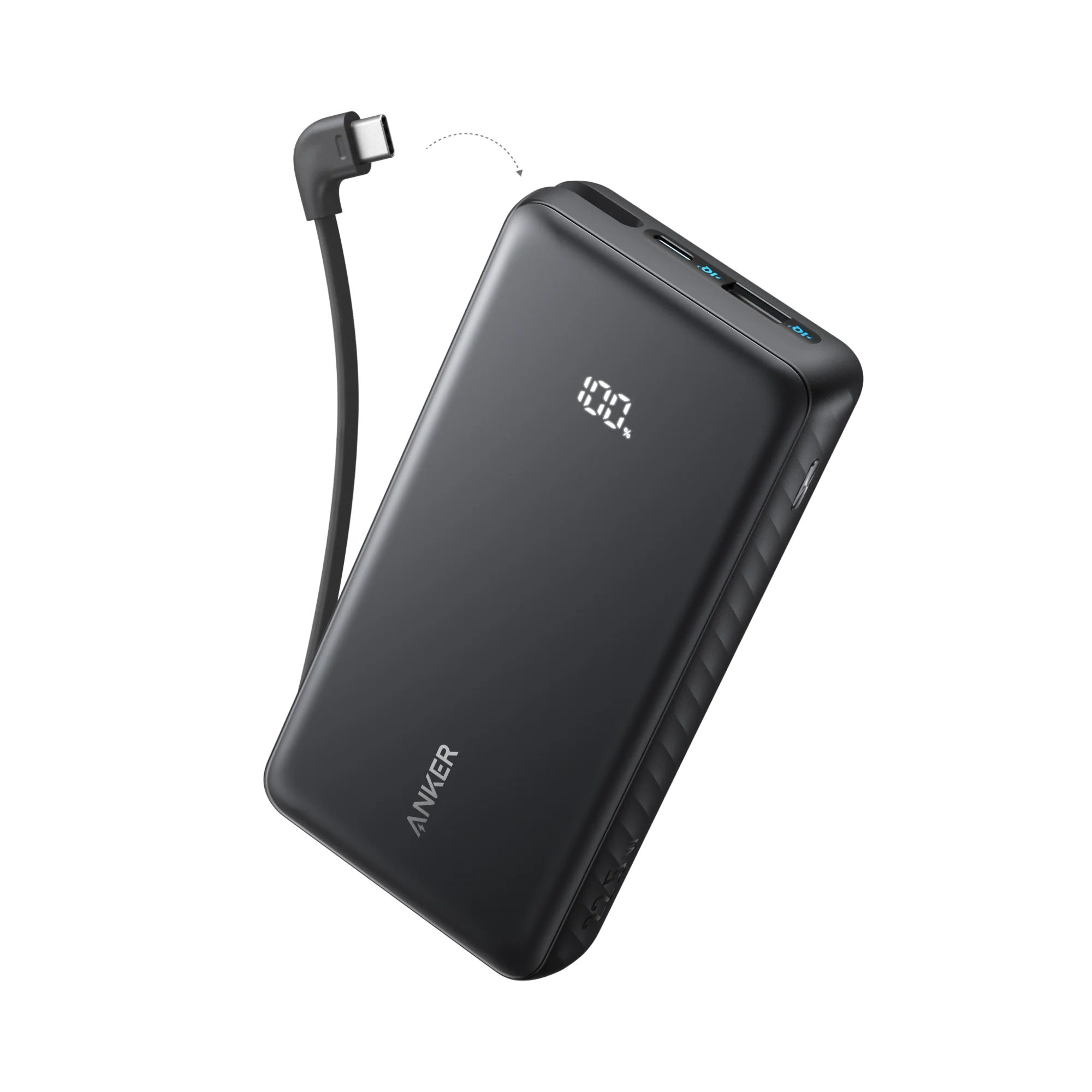 Anker Zolo Power Bank (20K, 22.5W, Built-In USB-C Cable) - Black 01