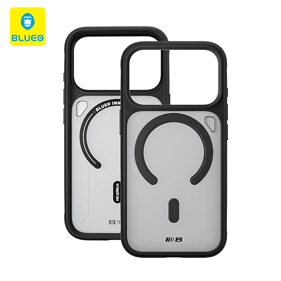 Blueo Frosted Heat Dissipation Stand Magnetic Case for iPhone 17 Pro Max - Black 01