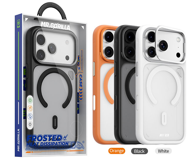 Blueo Frosted Heat Dissipation Stand Magnetic Case for iPhone 17 Pro Max - Black 05