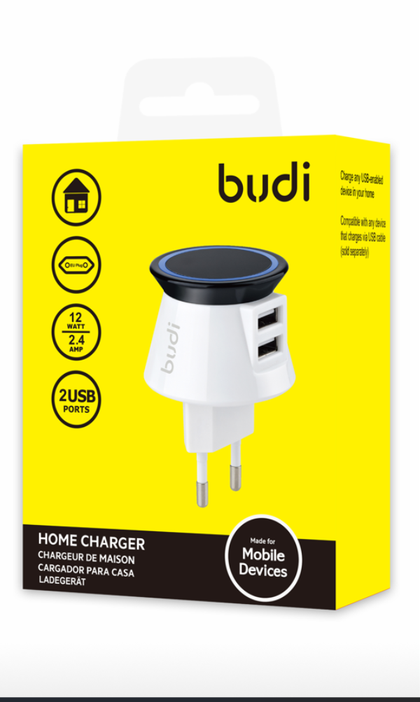 Budi Home Charger 12W 2Usb Port 01