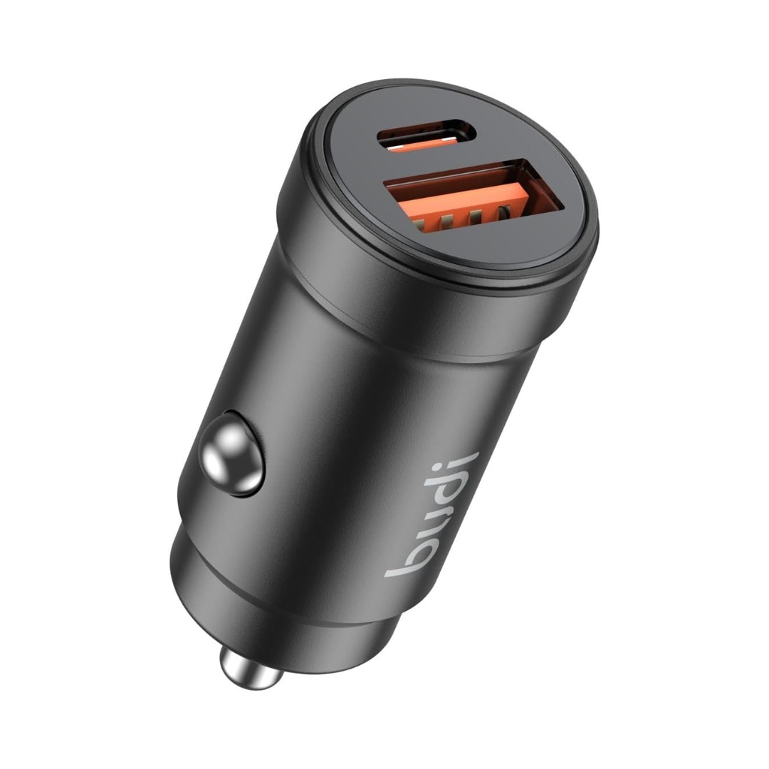Budi Mini Car Charger (30W PD & QC 3.0) - Smart Quick Charge - Black 00