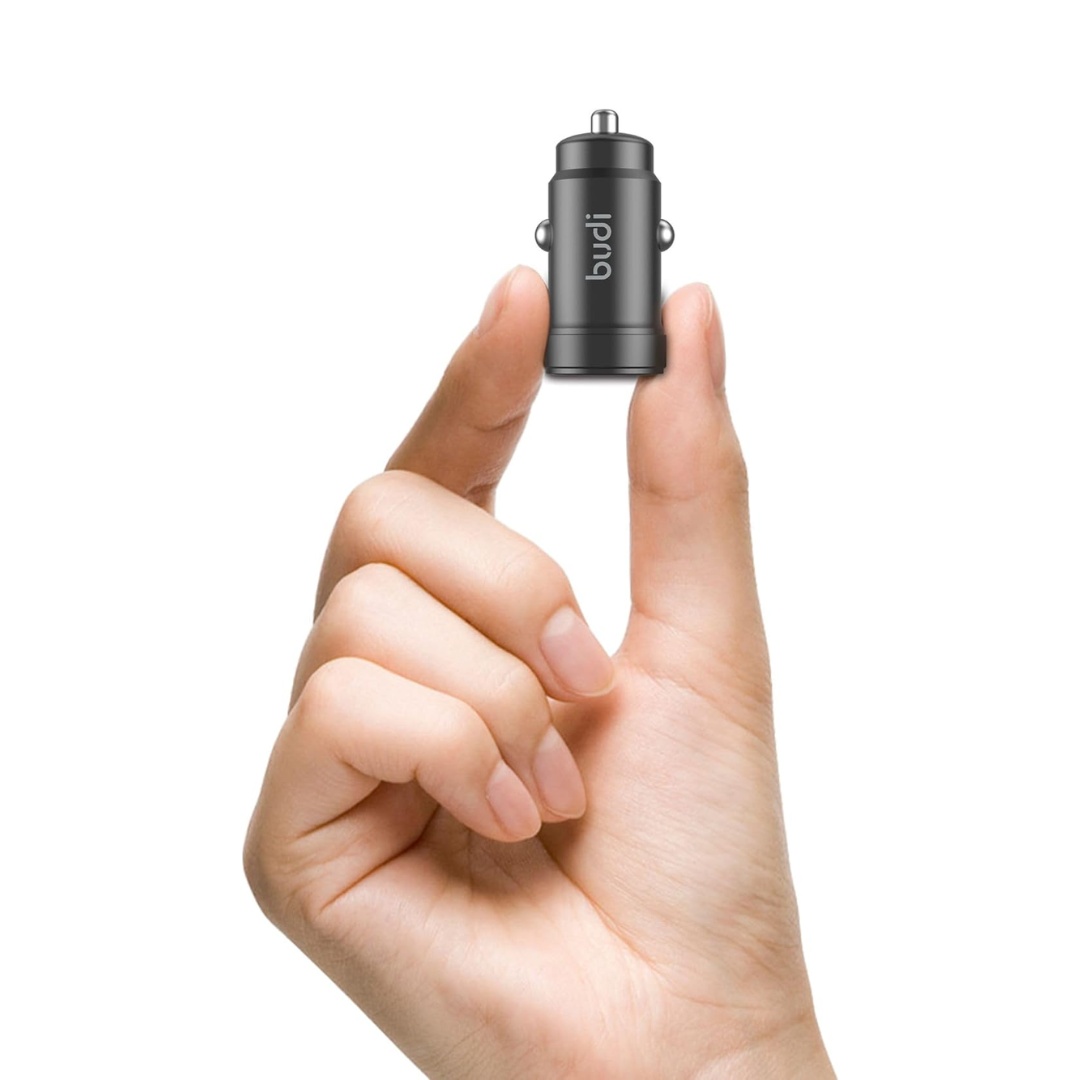 Budi Mini Car Charger (30W PD & QC 3.0) - Smart Quick Charge - Black 02