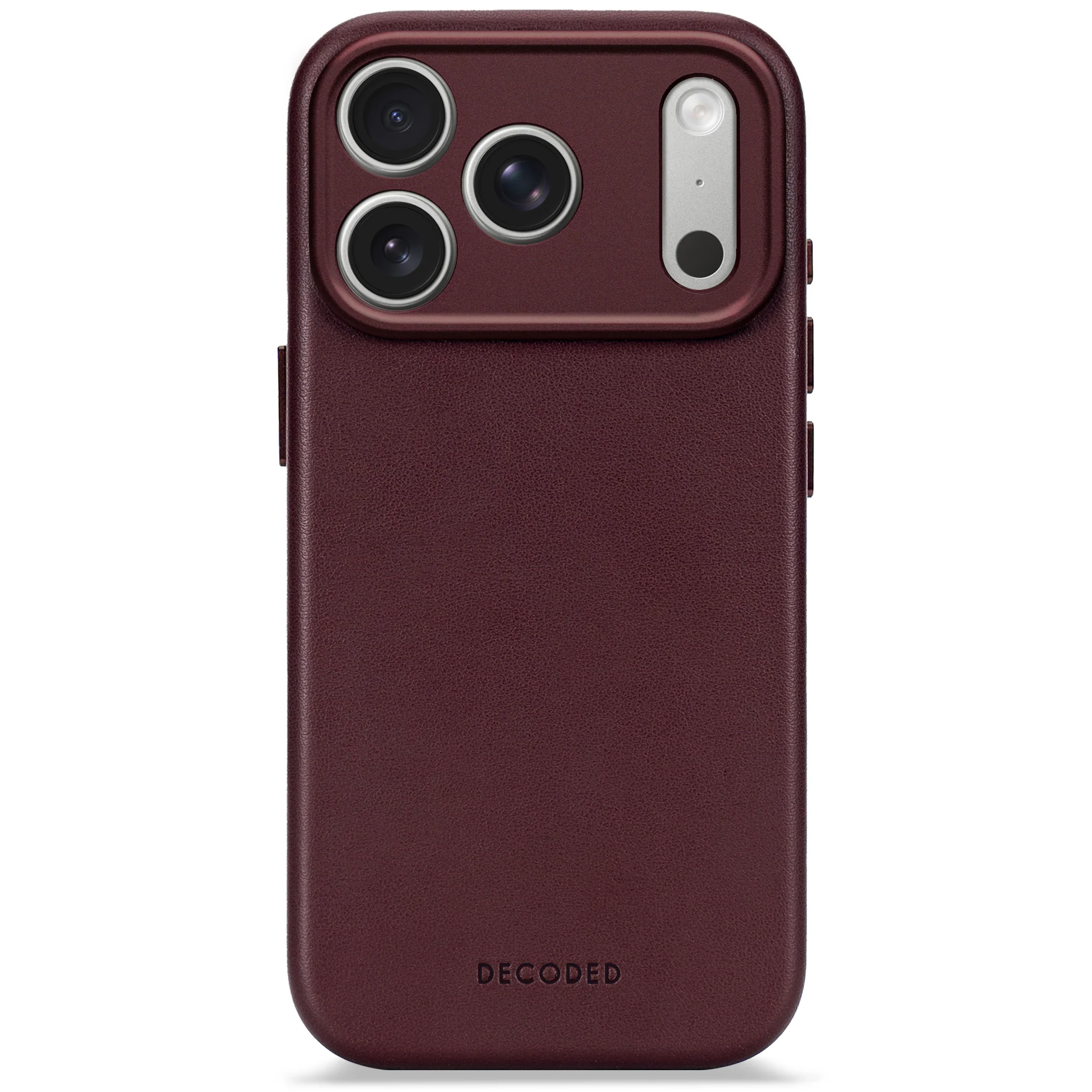 DECODED GEAR Leather Back Cover for iPhone 17 Pro Max - Burgundy 01