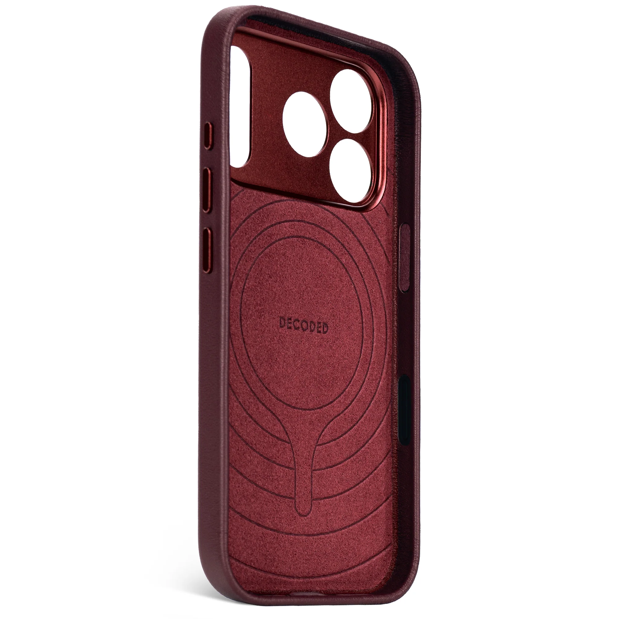 DECODED GEAR Leather Back Cover for iPhone 17 Pro Max - Burgundy 03