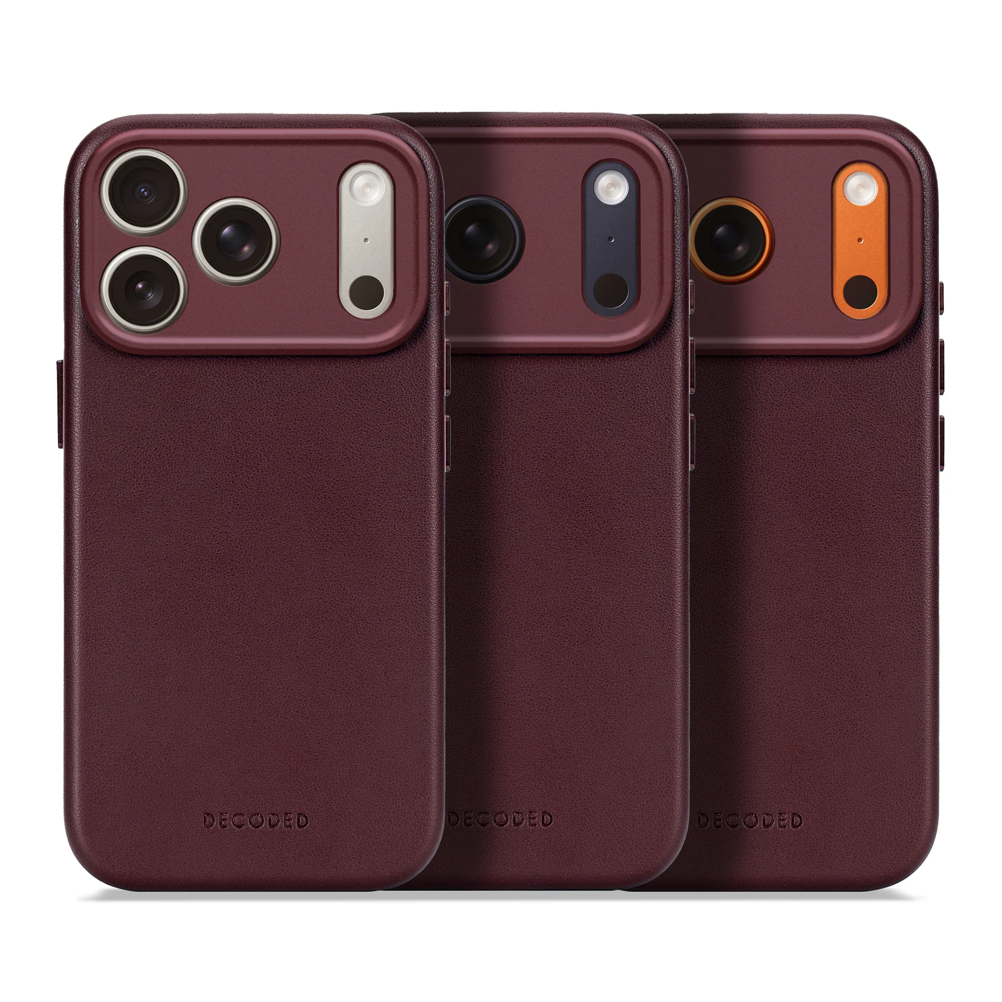 DECODED GEAR Leather Back Cover for iPhone 17 Pro Max - Burgundy 08