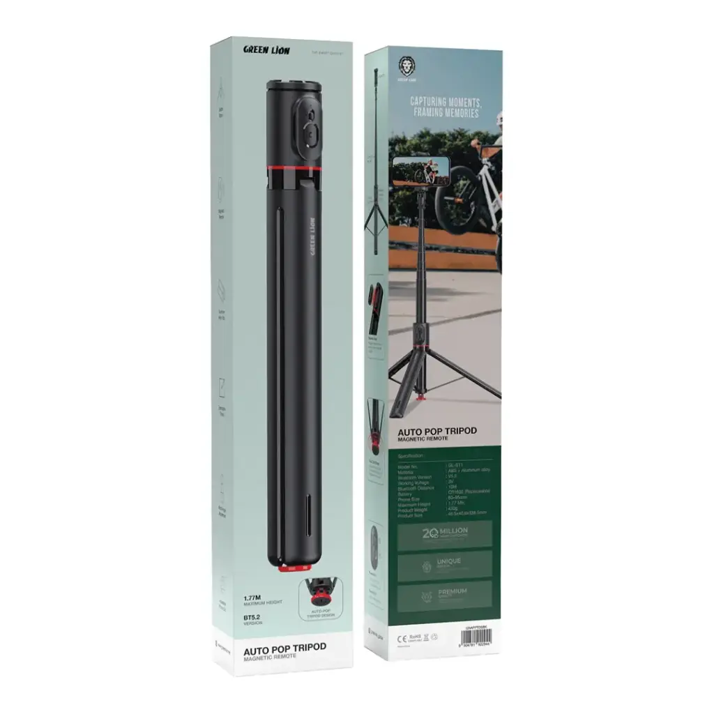 Green Lion Auto Pop Tripod Magnetic Remote - Black 02