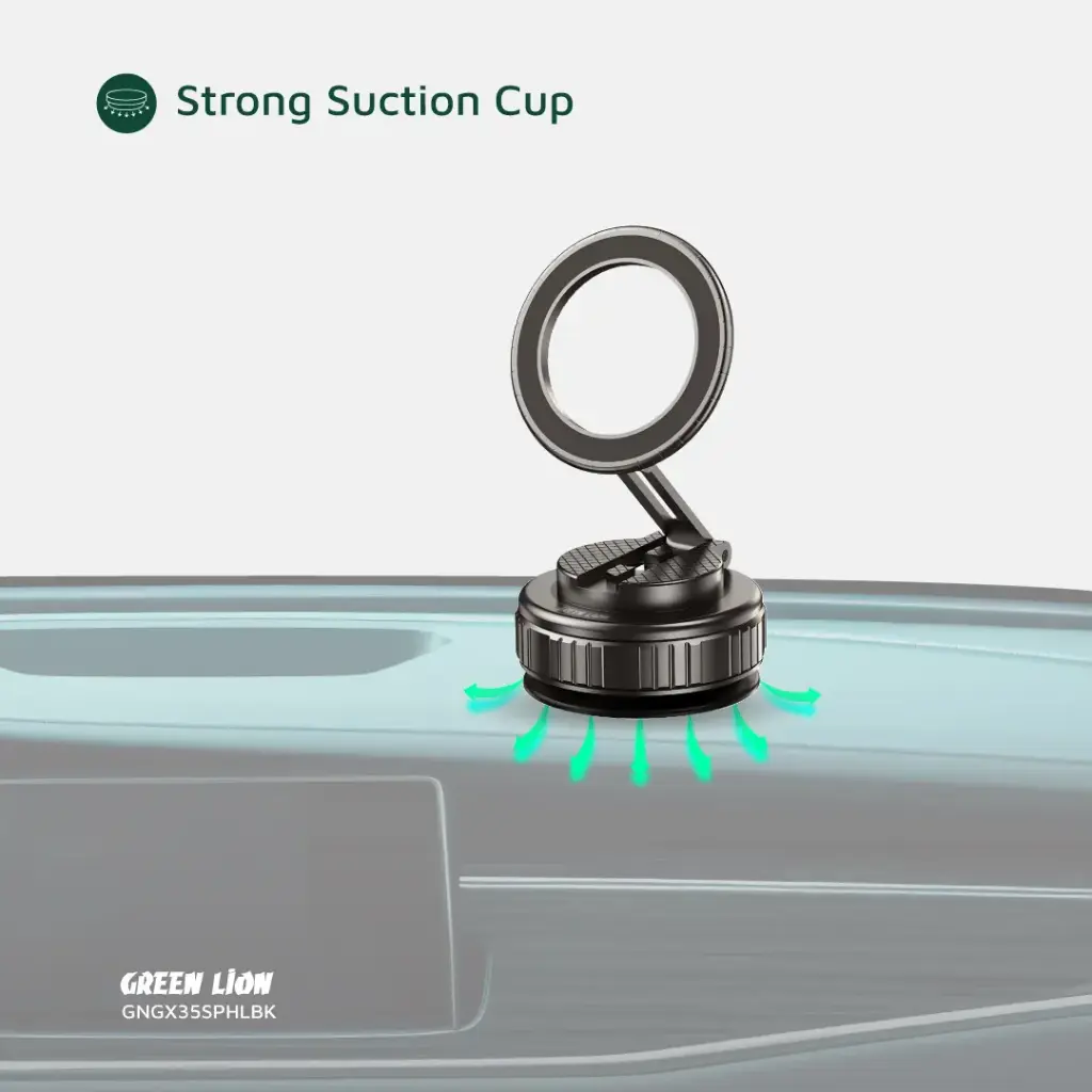 Green Lion GX-35 Suction Phone Holder with MagSafe for iPhone - Black 04