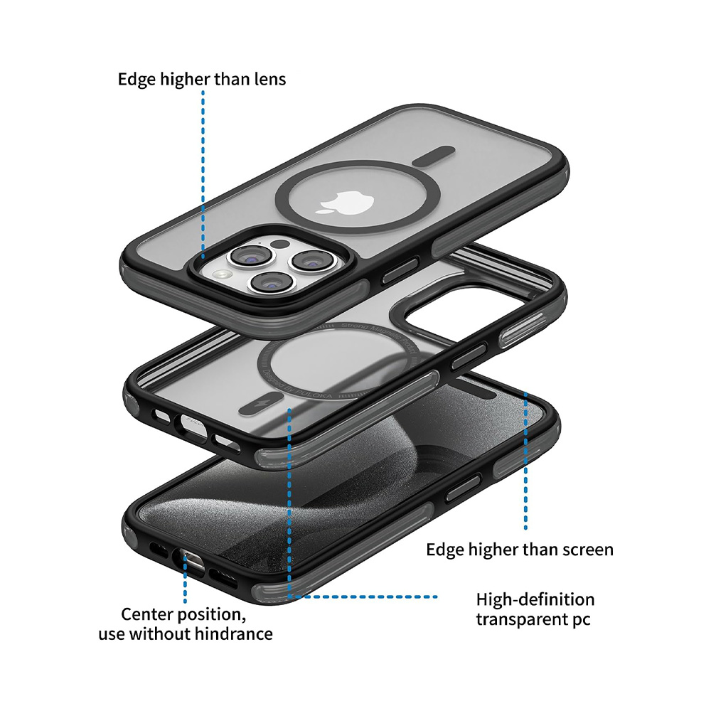 Puloka Defender Series Case for iPhone 15 Pro Max - Black 06