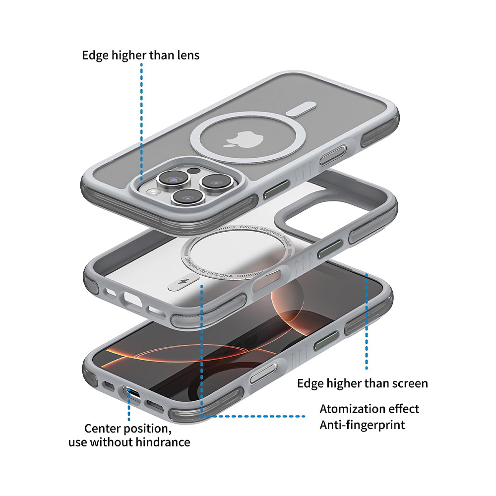 Puloka Defender Series Case for iPhone 16 Pro Max - Grey 05