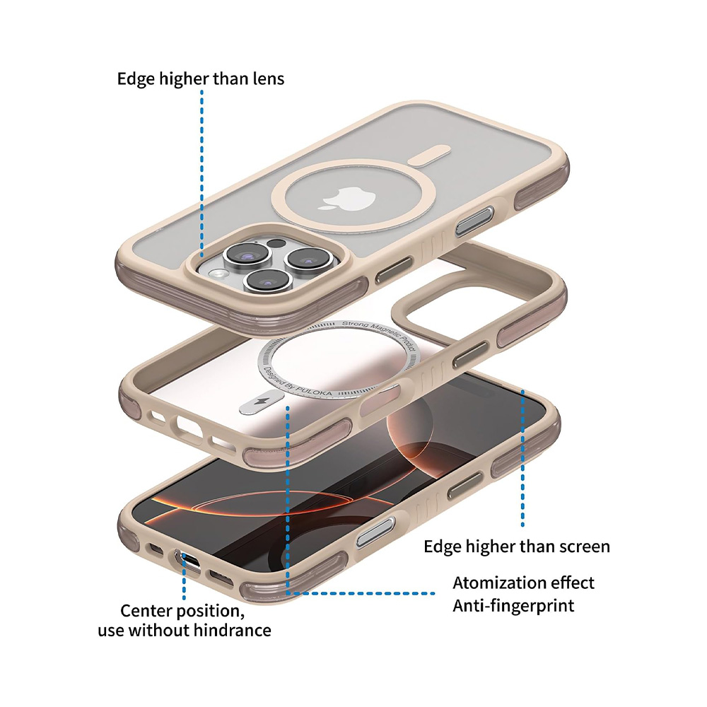 Puloka Defender Series Case for iPhone 16 Pro Max - Nude 05