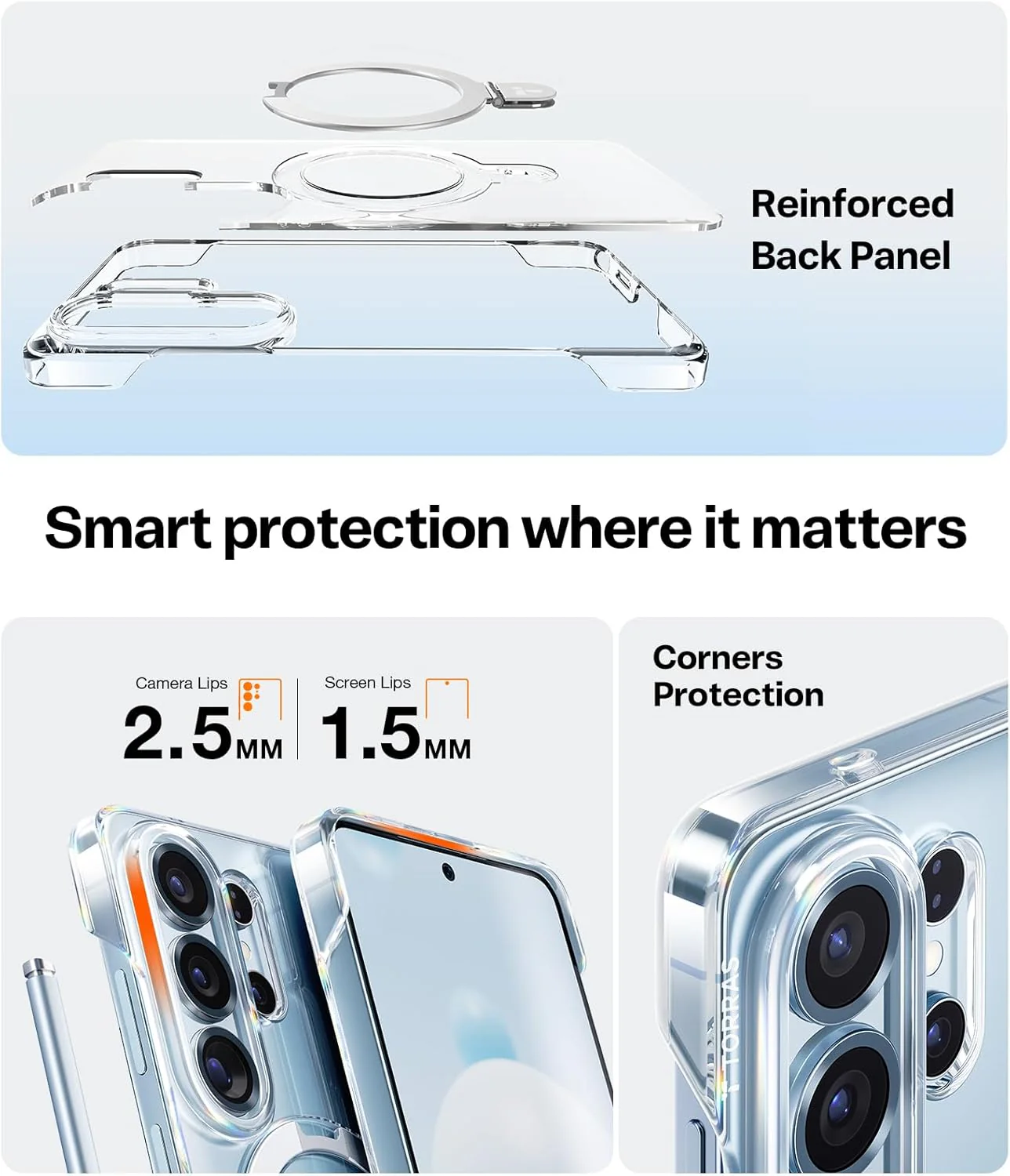 TORRAS Ostand Q1 Slim Series for Samsung Galaxy S26 Ultra - Clear 04