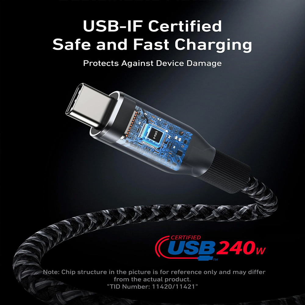 Anker Prime USB-C to USB-C Cable (240W- Upcycled - Braided) - 2m - Black 06