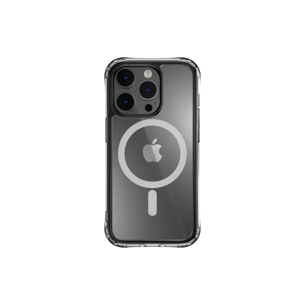 MagEasy Alos M Anti-Yellowing Contoured Bumper iPhone 14 Pro Case with AIR-SHIELD - Transparent Black 01