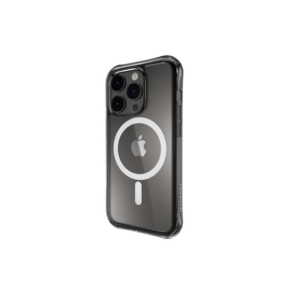 MagEasy Alos M Anti-Yellowing Contoured Bumper iPhone 14 Pro Case with AIR-SHIELD - Transparent Black 02