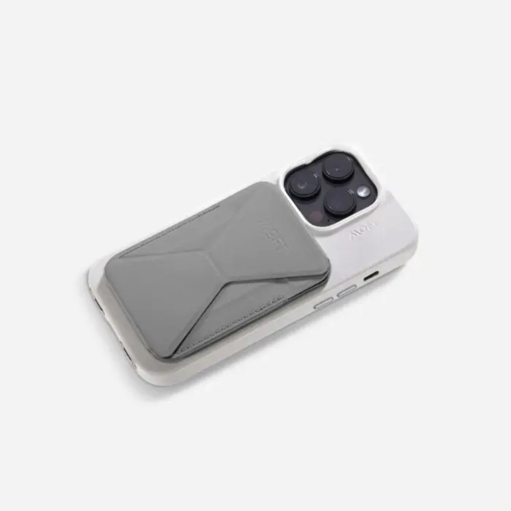 Moft Snap-on Phone Stand & Wallet MOVAS™ - MagSafe Compatible - Cool Grey 02