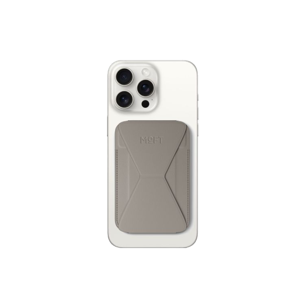 Moft Snap-on Phone Stand & Wallet MOVAS™ - MagSafe Compatible - Taupe 02