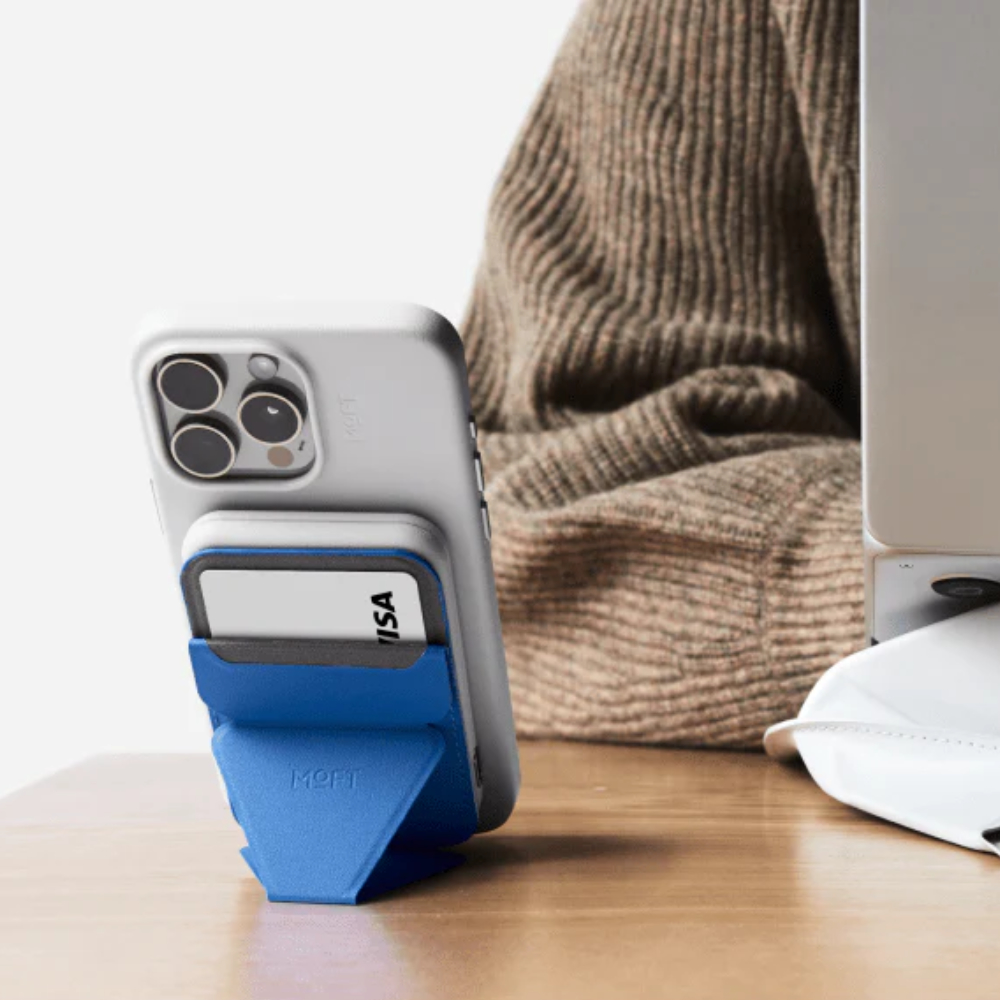 Moft Snap-on Phone Stand & Wallet MOVAS™ - MagSafe Compatible - Ultramarine Blue 03