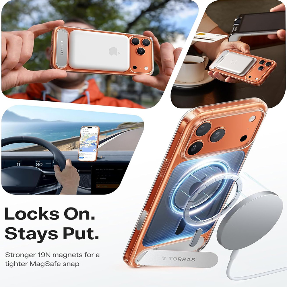 TORRAS OStand L1 for iPhone 17 Pro Case - Crystal Clear 03