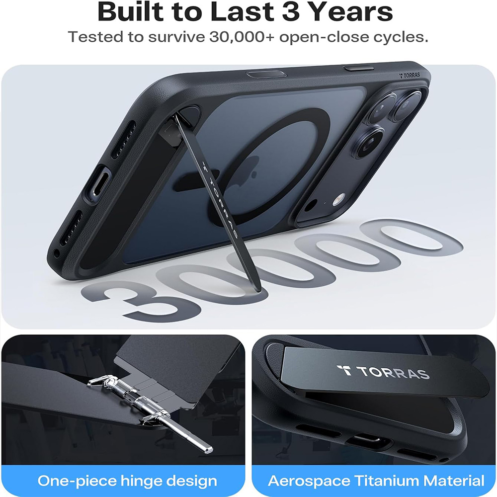 TORRAS OStand L1 for iPhone 17 Pro Case - Midnight Black 05