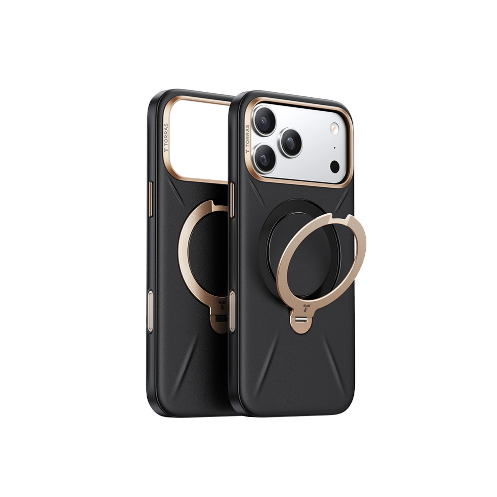 Torras Ostand Q3 VegSkin for iPhone 17 Pro Max - Obsidian Black 01