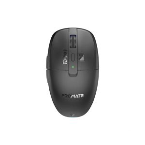 Promate Dual Mode Wireless Mouse with Rechargeable Battery BT & 2.4GHz Connectivity - Black