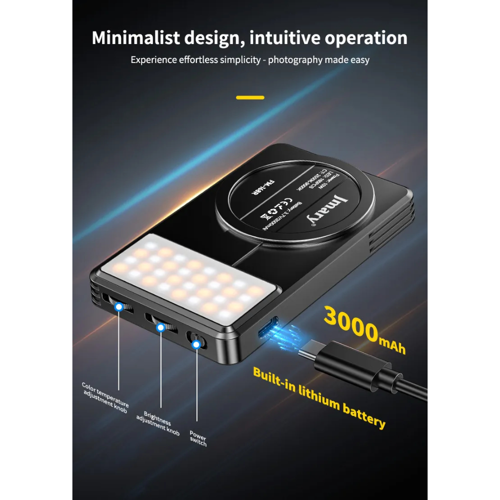 Jmary FM-168R MagSafe 10W Portable LED Video Fill Light 05