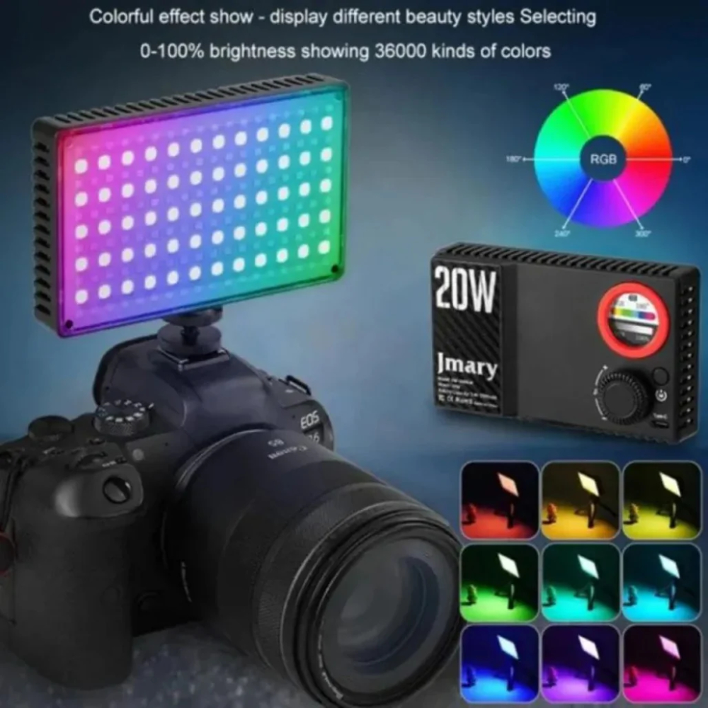 Jmary FM-180RGB Ultra-Portable 20W RGB LED Video Fill Light 03