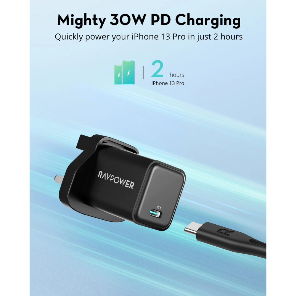 RAVPower PD 30W 1C Wall Charger GAN 5.0 (RP-CB1098) 03